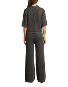 Women | Sunbleached Buttoned Short Sleeve | Faded Black