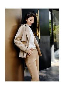 Woolen Trench Coat | Khaki