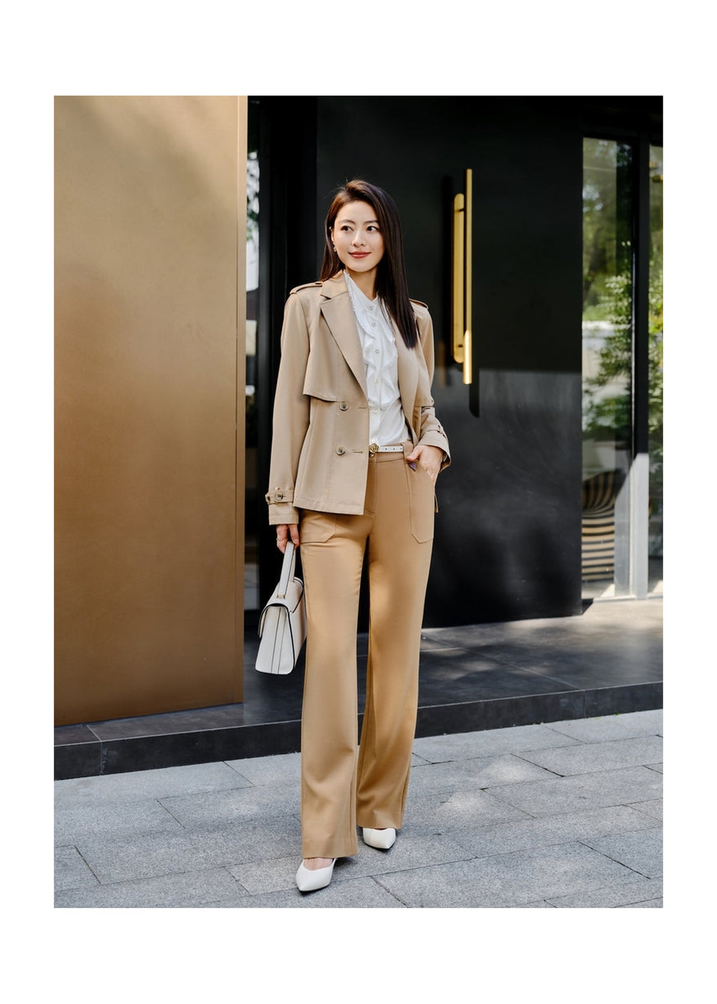 Woolen Trench Coat | Khaki