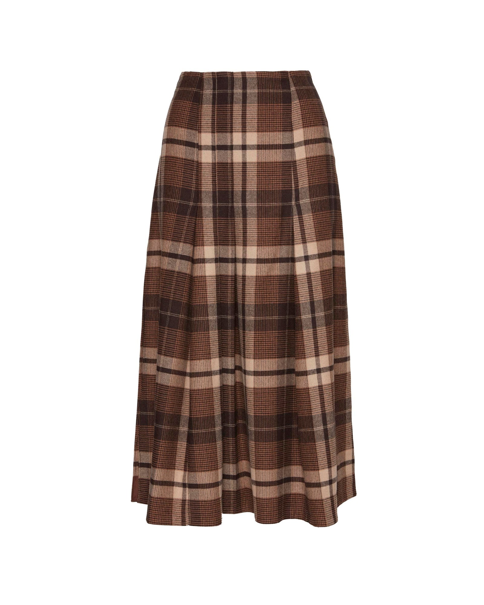 Work Skirt in Wool Plaid | Brown Plaid