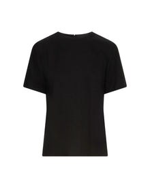 Woven Tee in Viscose Wool Crepe | Black