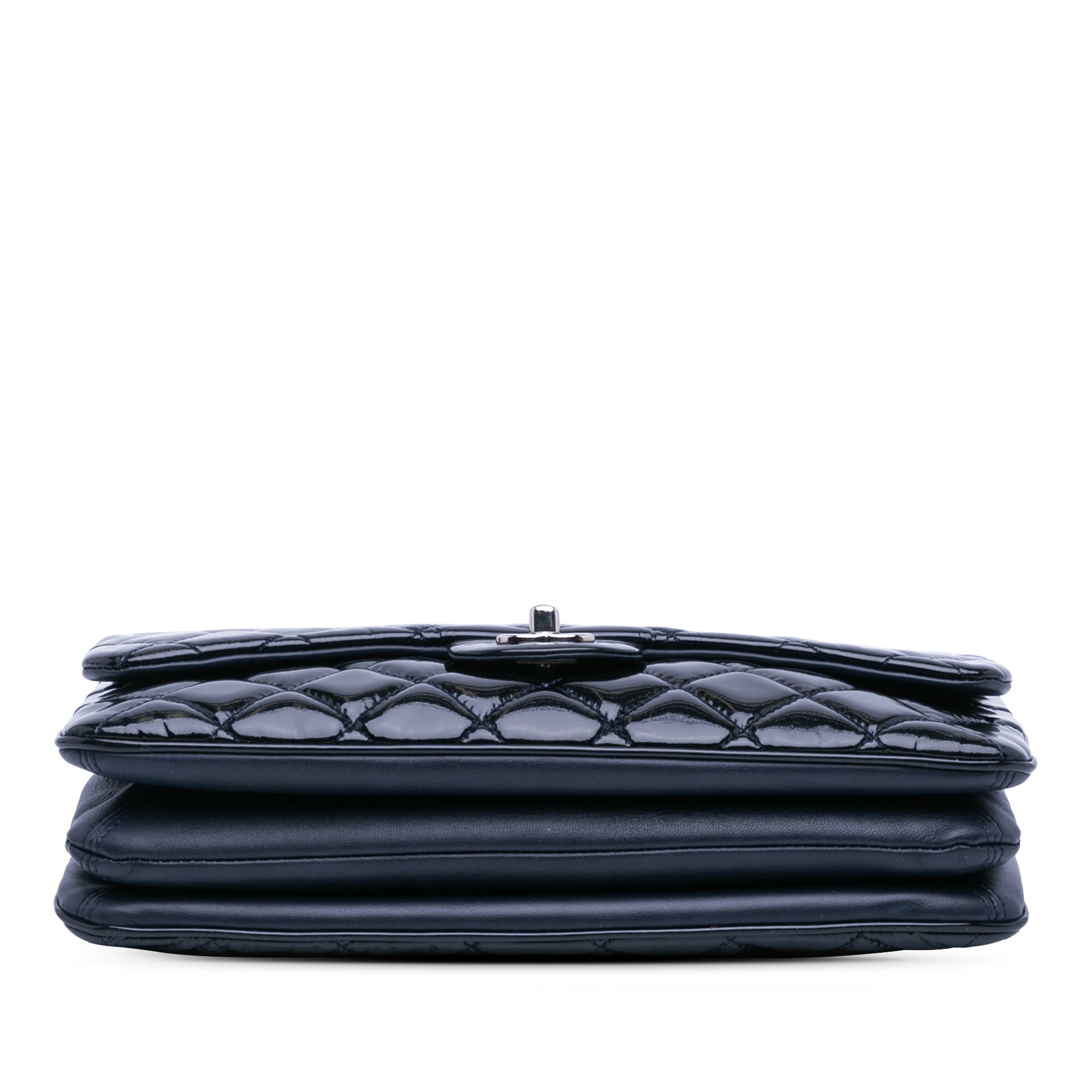 Chanel | Pre-Owned Jumbo Patent 3 Accordion Flap | Blue/Midnight Blue