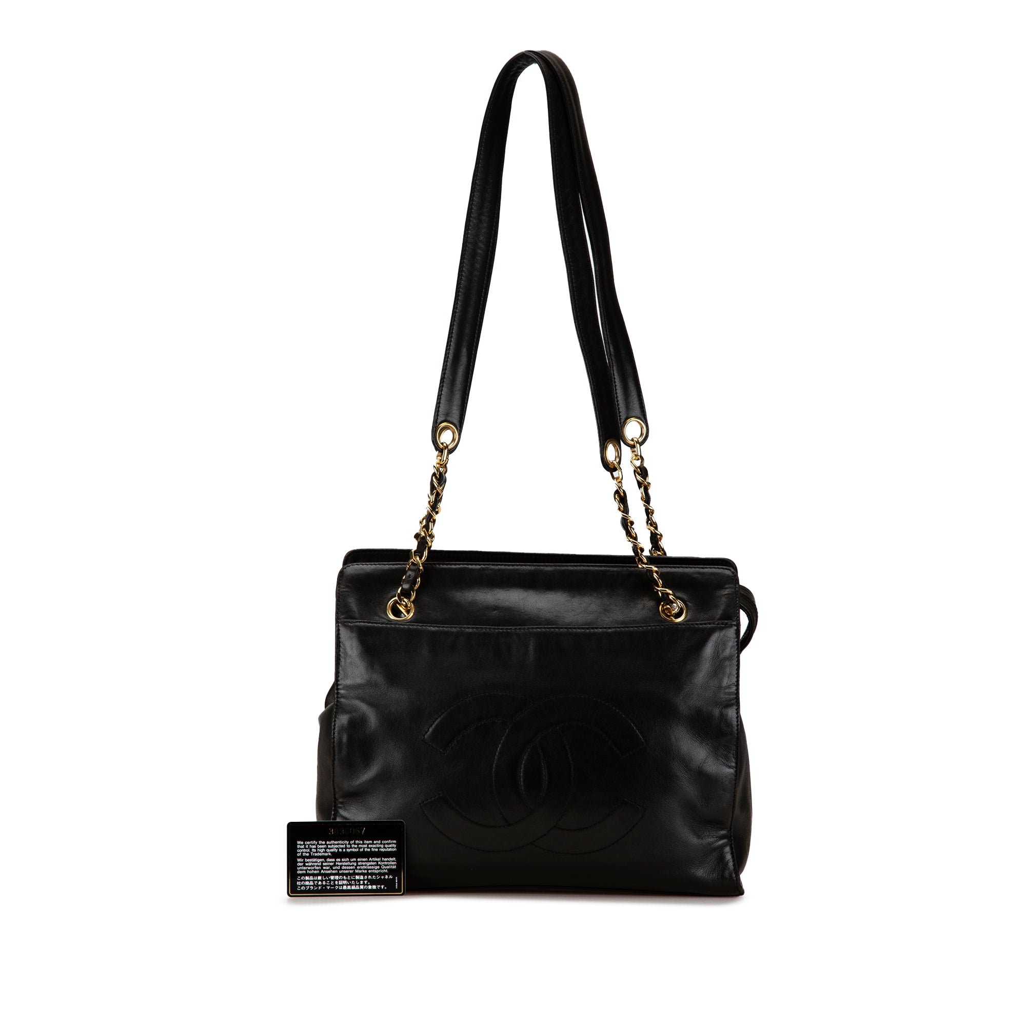 Chanel | Pre-Owned CC Lambskin Chain Tote | Black
