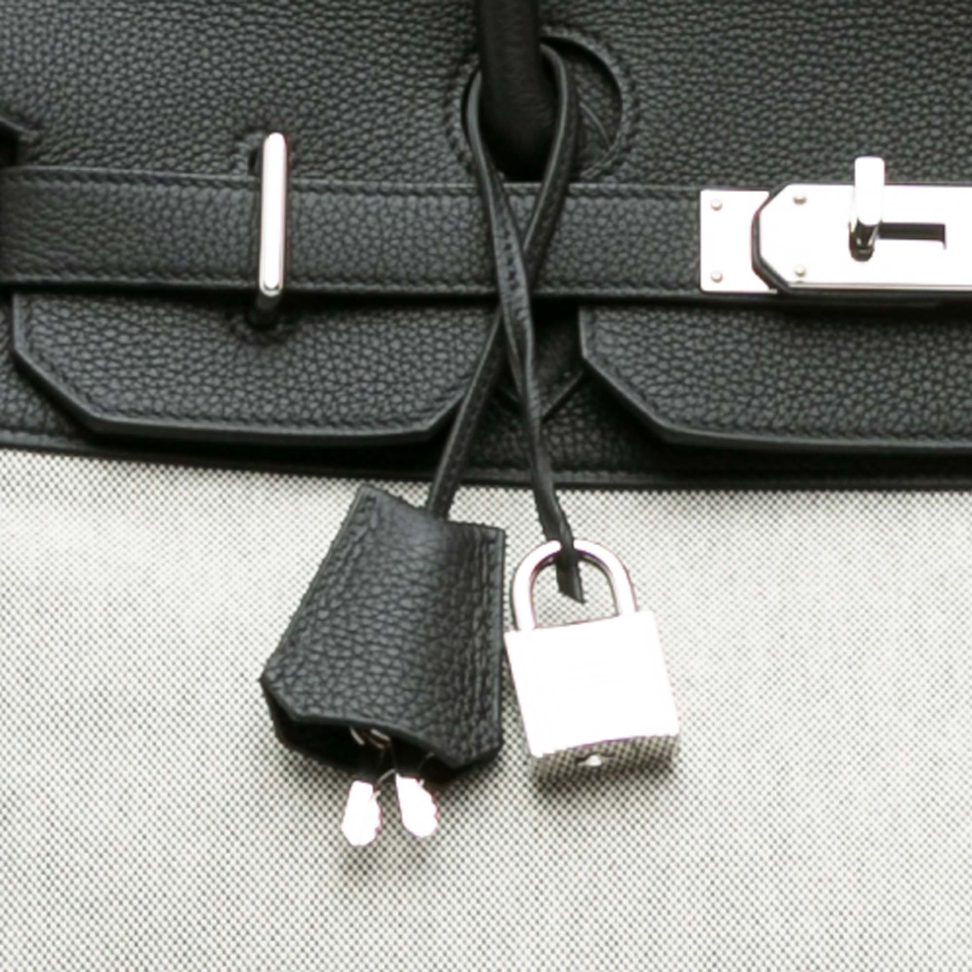 Hermes | Pre-Owned Toile Criss and Evercolor HAC Birkin 40 | Gray/Light GrayBlack