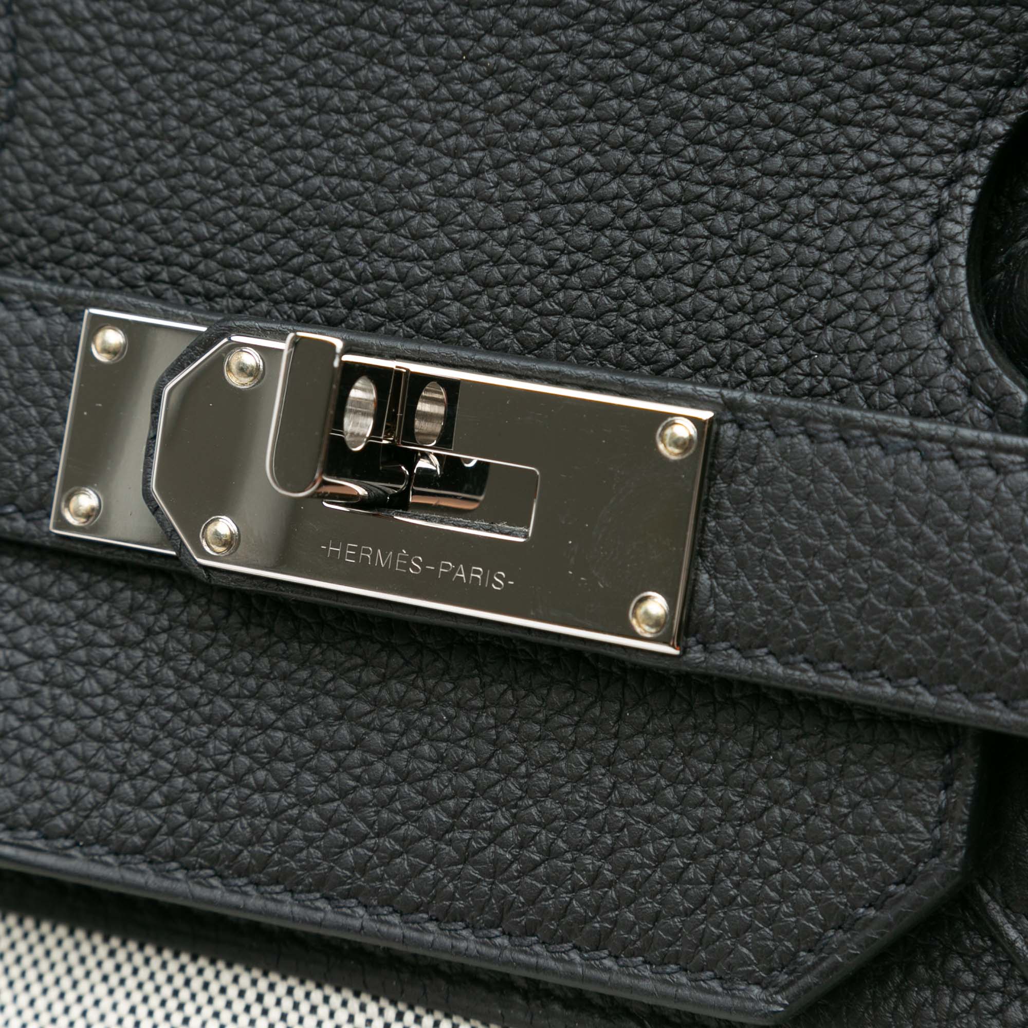 Hermes | Pre-Owned Toile Criss and Evercolor HAC Birkin 40 | Gray/Light GrayBlack