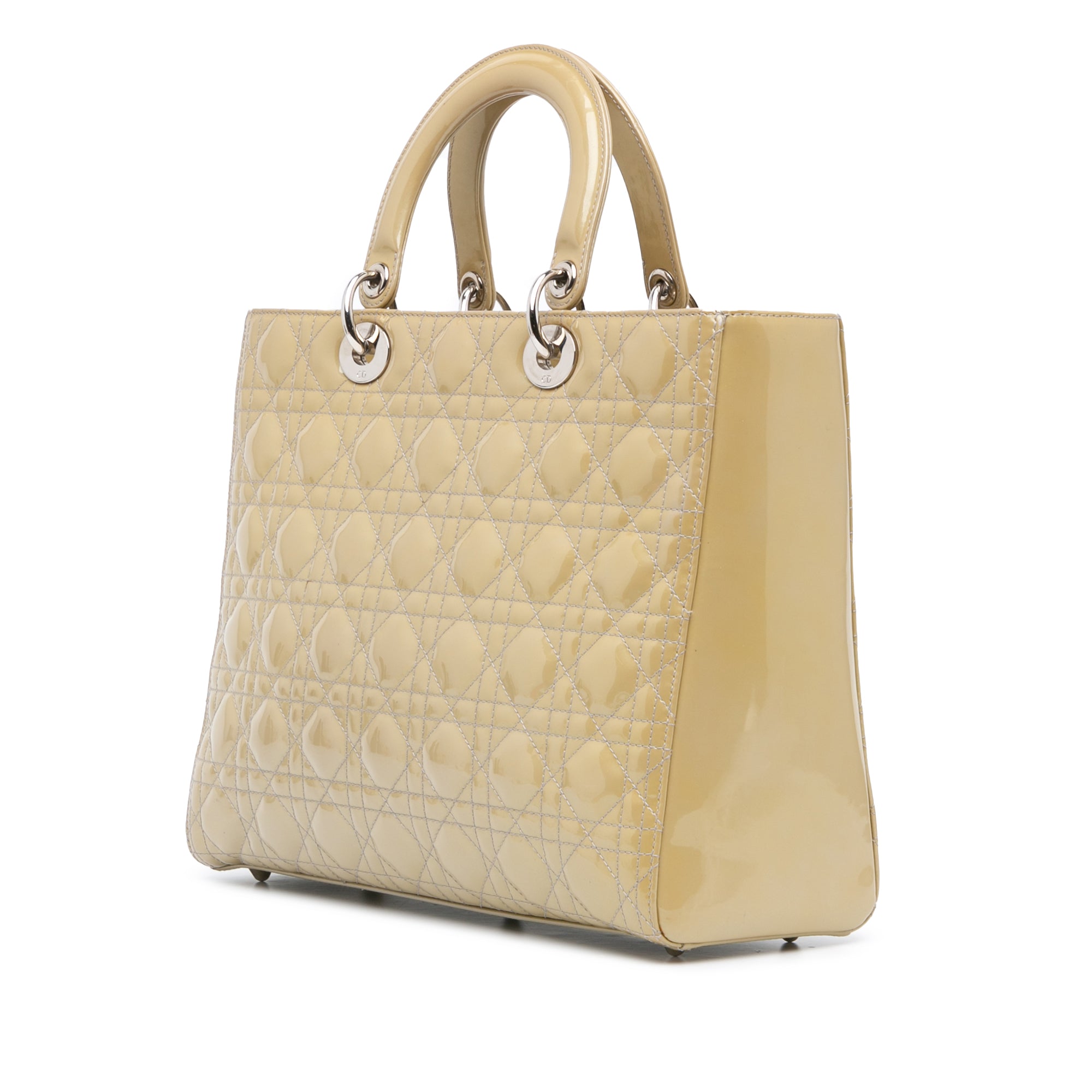 Dior | Pre-Owned Large Patent Cannage Lady | Tan