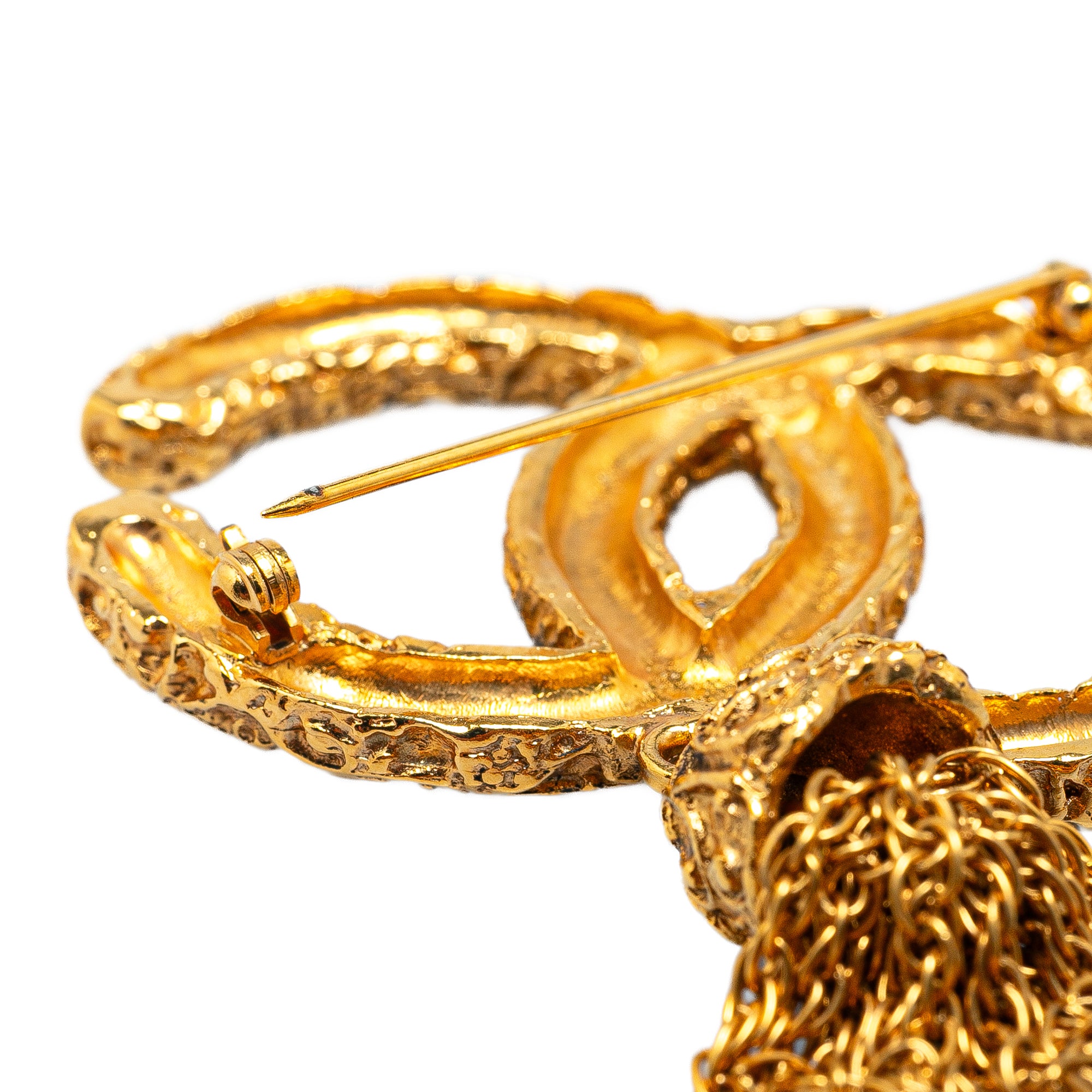 Chanel | Pre-Owned Gold Plated CC Fringe Brooch | Gold