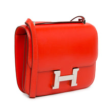 Hermes | Pre-Owned Mini Tadelakt Constance 18 with Golden Logo | Red