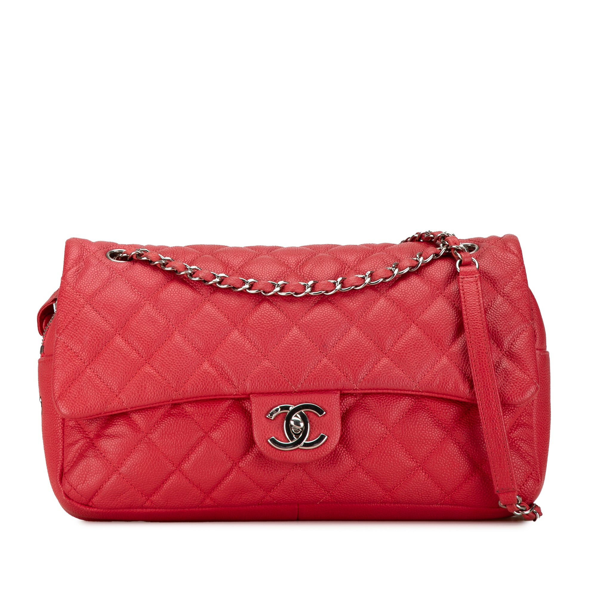 Chanel | Pre-Owned Jumbo Caviar Easy Flap Bag | Red