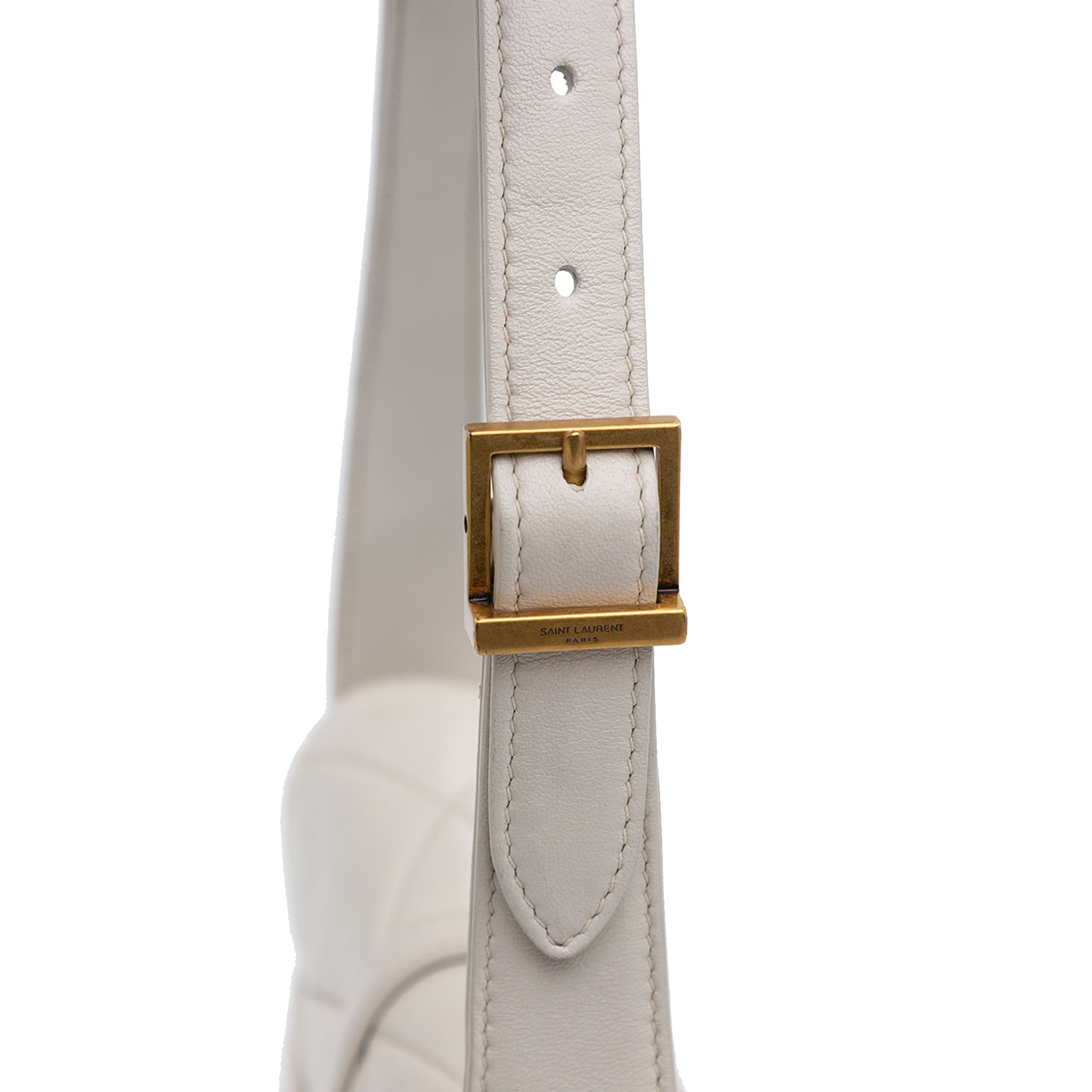 Saint Laurent | Pre-Owned Quilted Lambskin Le 57 Shoulder Bag | White