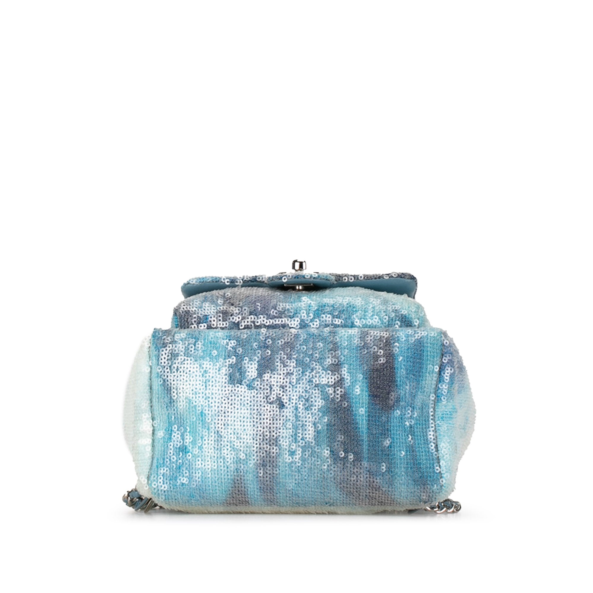 Chanel | Pre-Owned Mini Sequins and Lambskin Waterfall Backpack - I | Blue/Light Blue