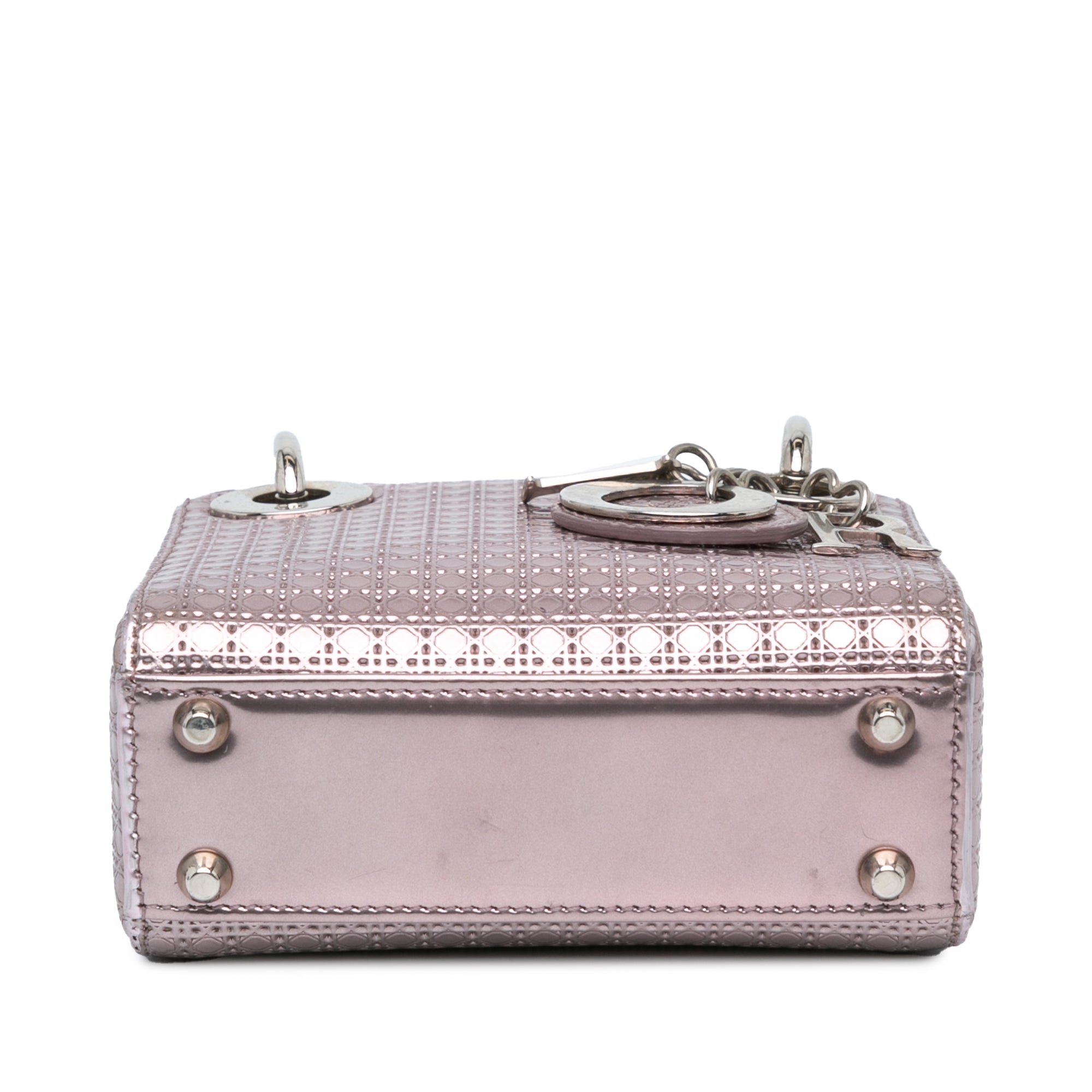 Dior | Pre-Owned Mini Metallic Patent Microcannage Lady | Pink