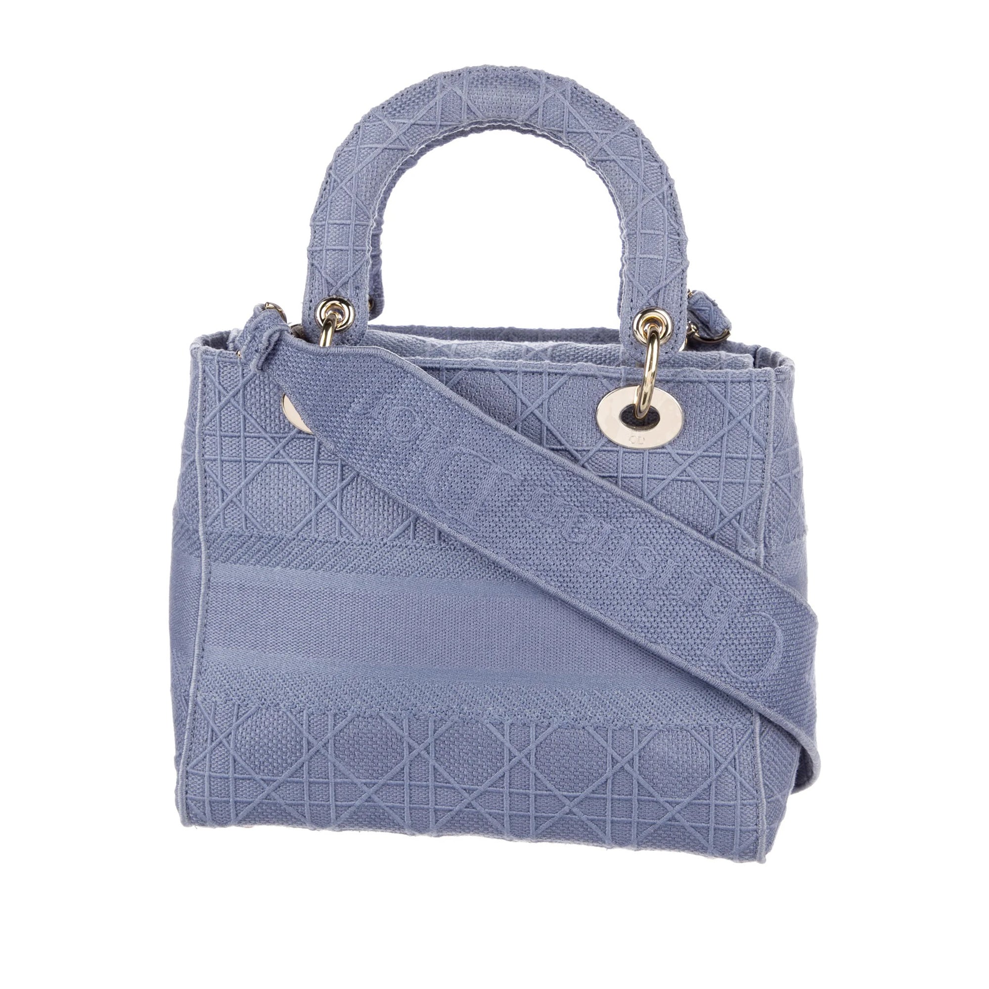 Dior | Pre-Owned Medium Canvas Cannage Lady D Lite | Purple/Light Purple