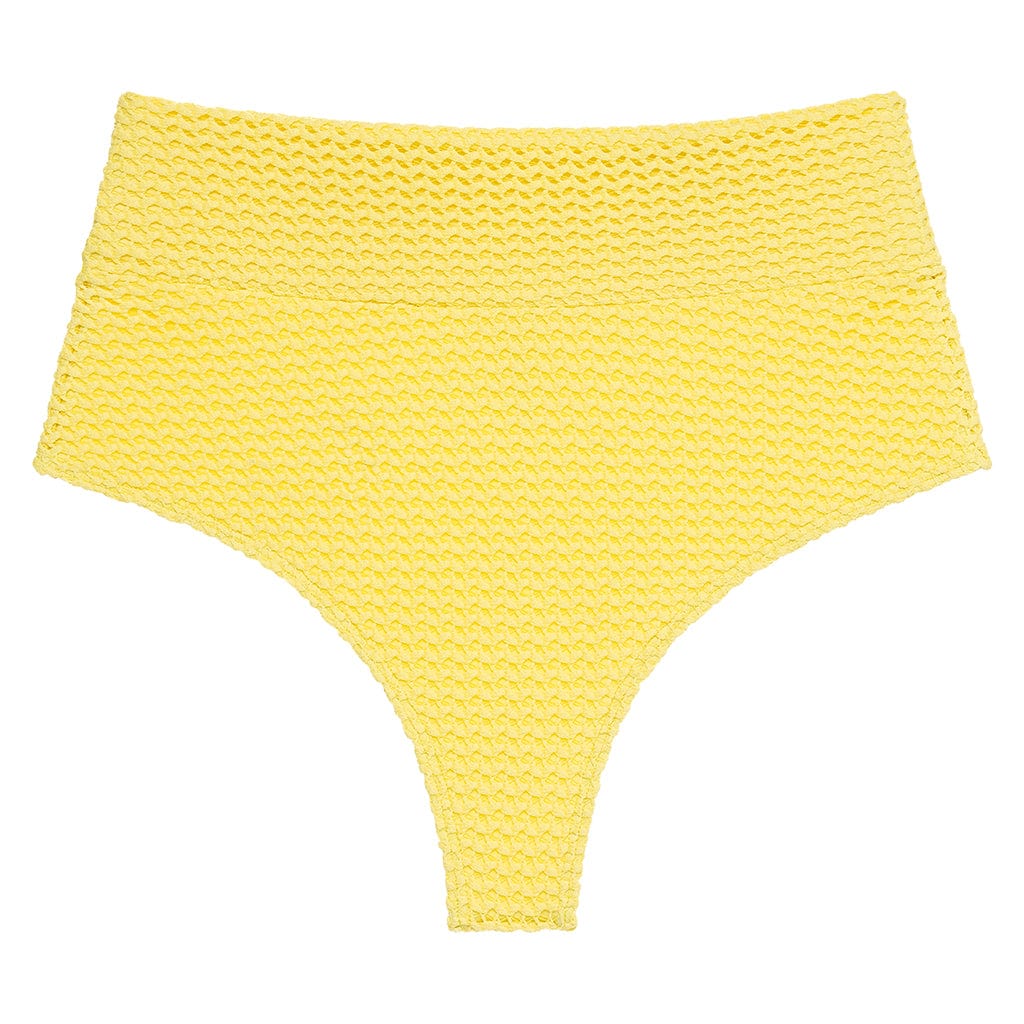 Added Coverage High Rise Bikini Bottom | Yellow Crochet