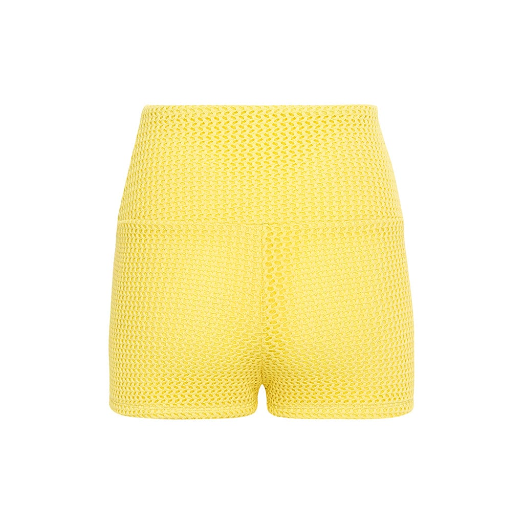 Micro Bike Short | Yellow Crochet