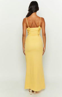 Yitra Chiffon Maxi Dress | Yellow