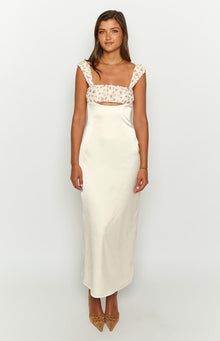 Yolandah Chiffon Maxi Dress | Cream