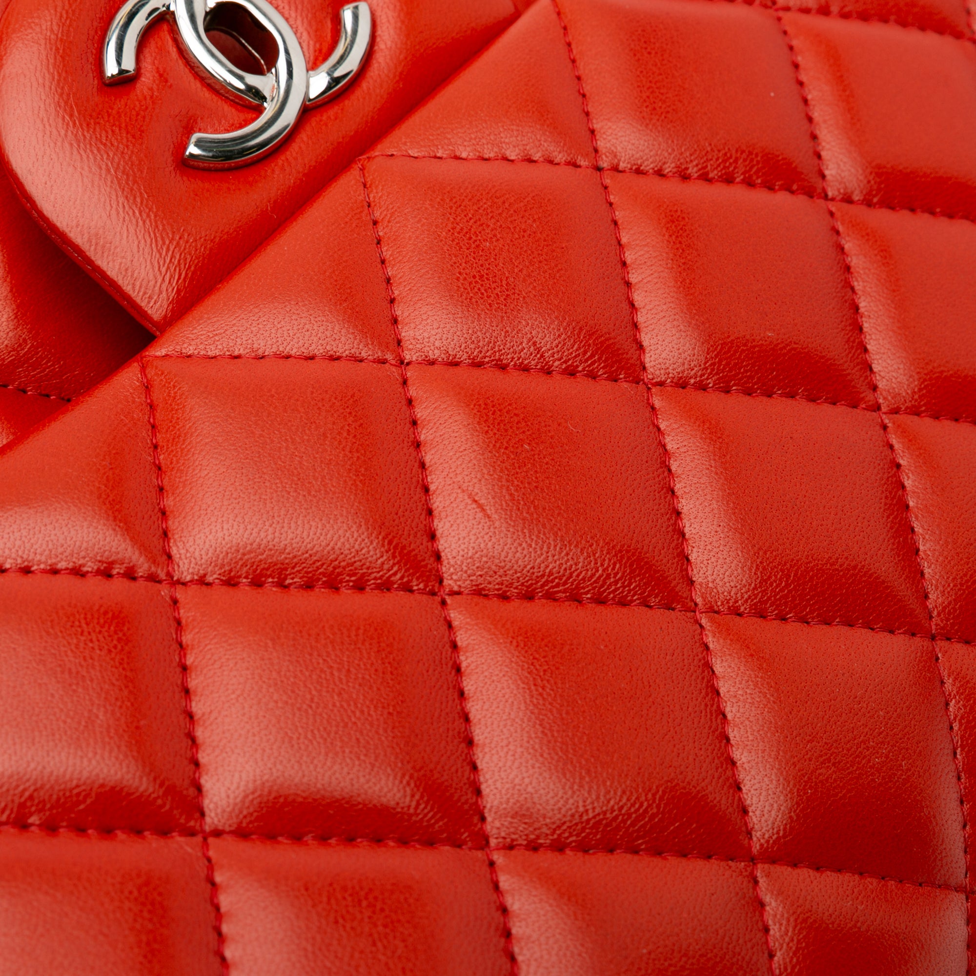 Chanel | Pre-Owned Jumbo Classic Lambskin Double Flap | Orange/Dark Orange