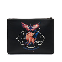 Givenchy Pre-Owned Zodiac Printed Leather Clutch Bag | Women | Black