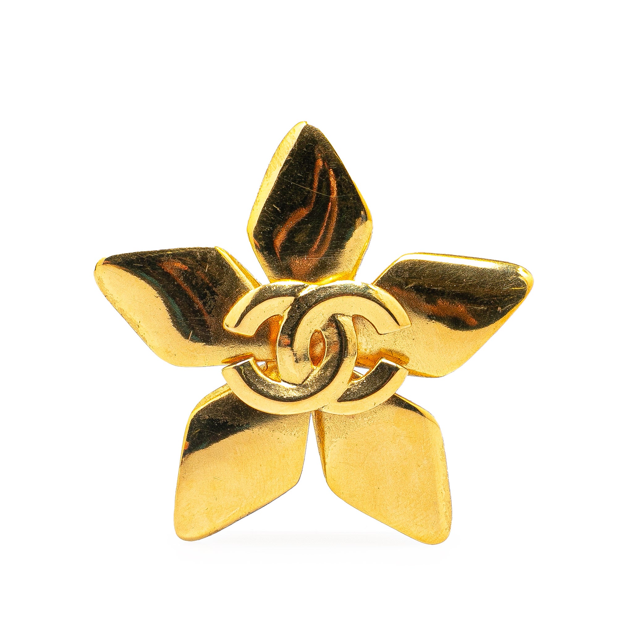 Chanel Pre-Owned CC Flower Brooch | Women | Gold