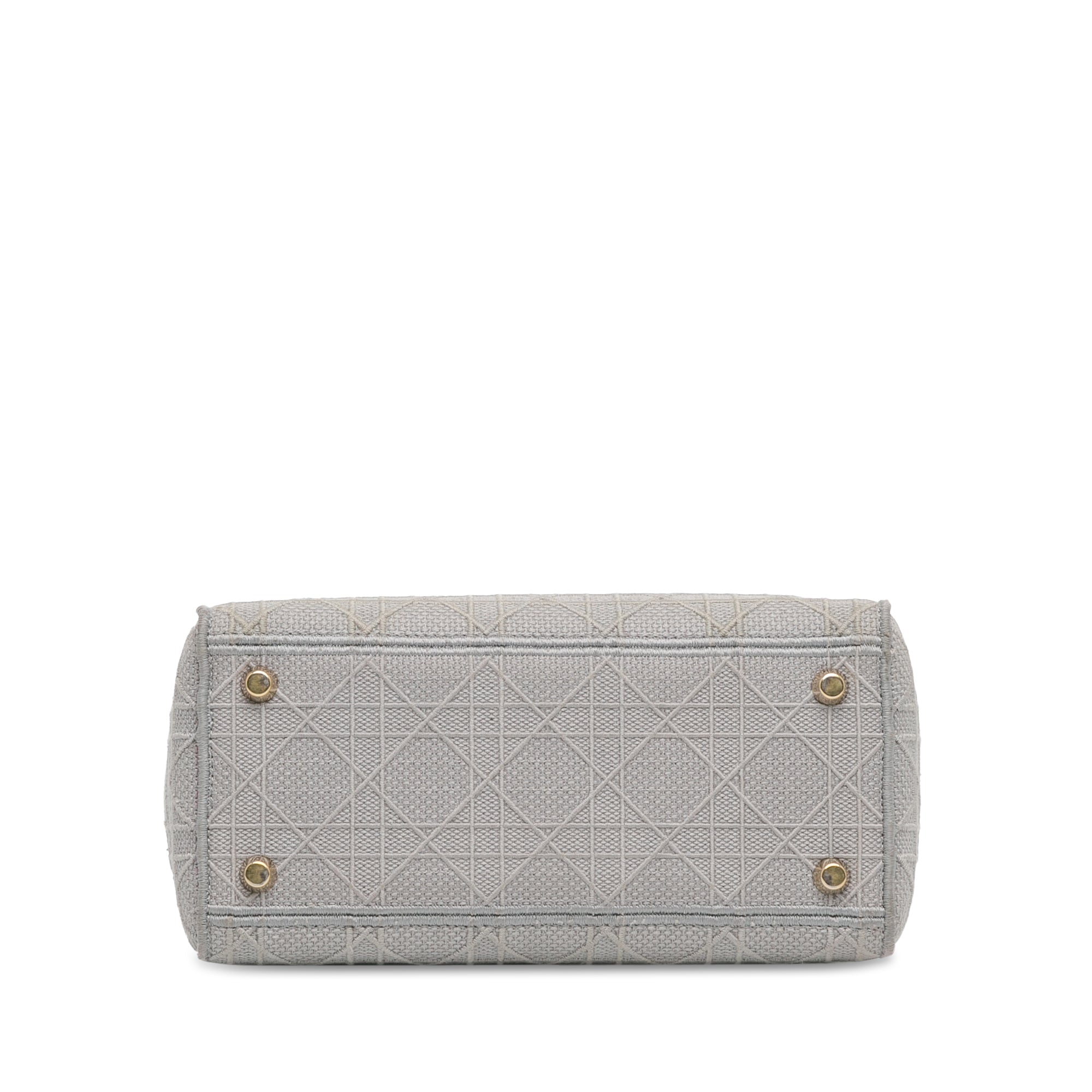 Dior | Pre-Owned Medium Canvas Cannage Lady D Lite - III | Gray/Light Gray