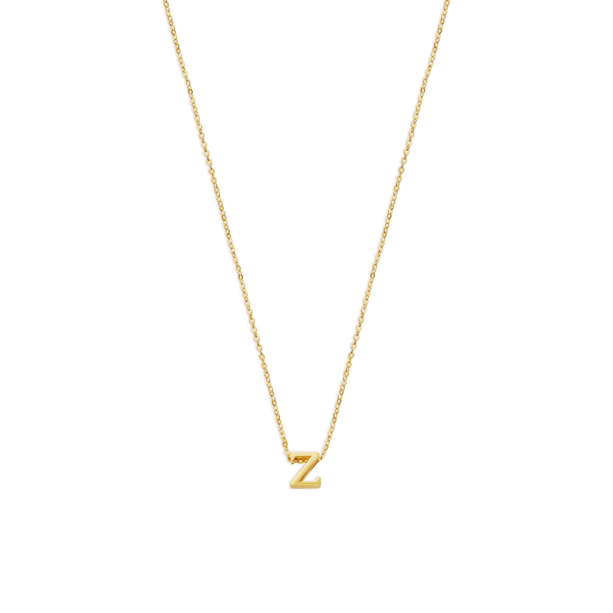 The Tiny Single Initial Block Necklace | 18KT Gold Vermeil