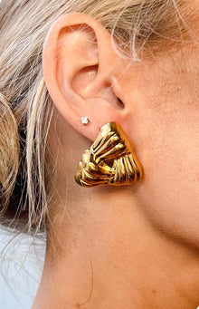 Zodie Triangle Statement Stud Earrings | Gold