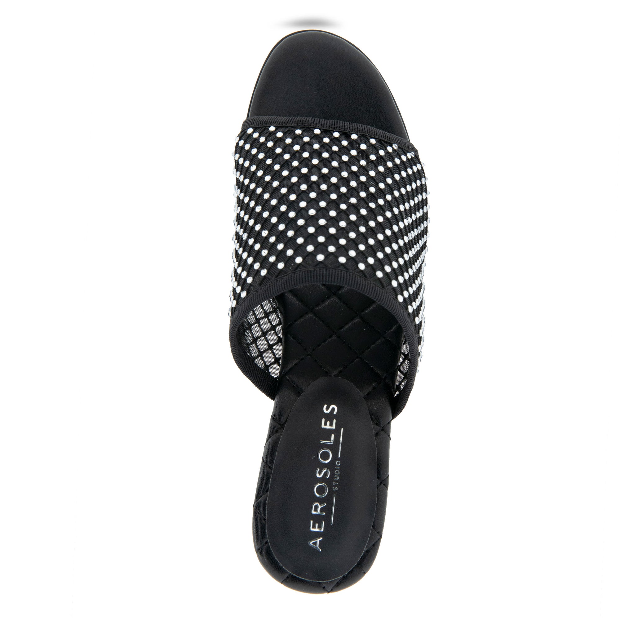 Jamila Sandal Dress Sculpted | Black/Crystals Mesh Fabric