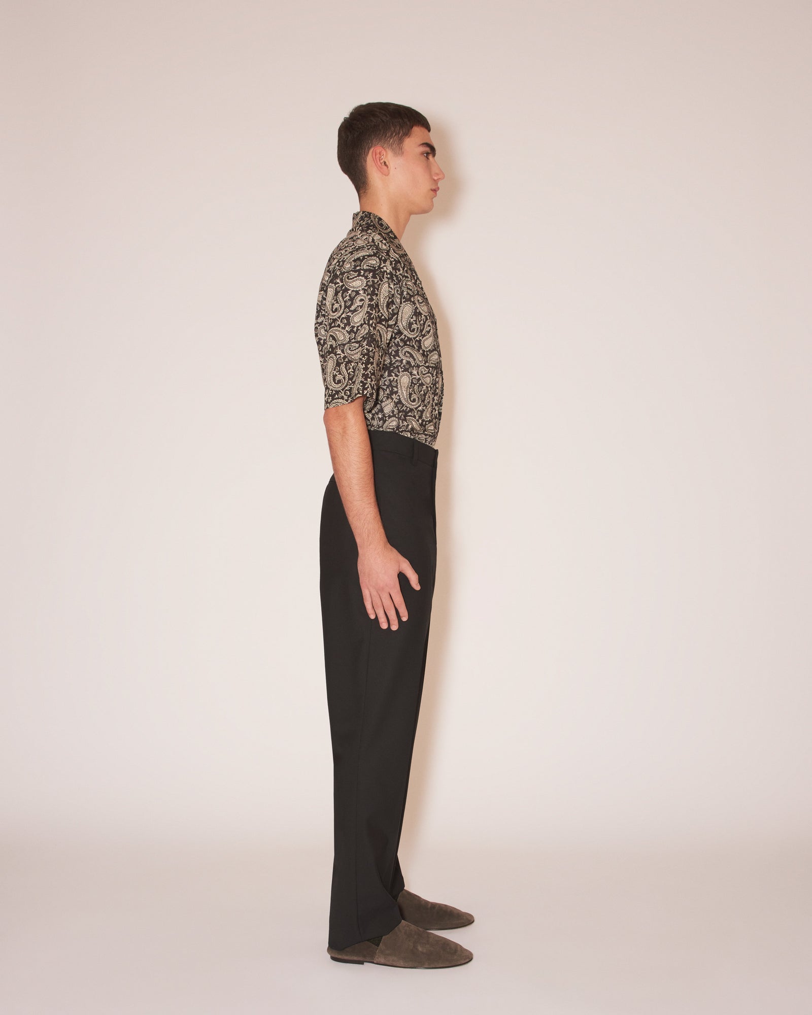 Jun Summer Suiting Straight-Leg Pants | Black