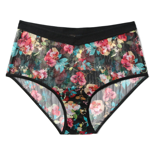 Mesh Boyshort | Botanic Romantic (Black)