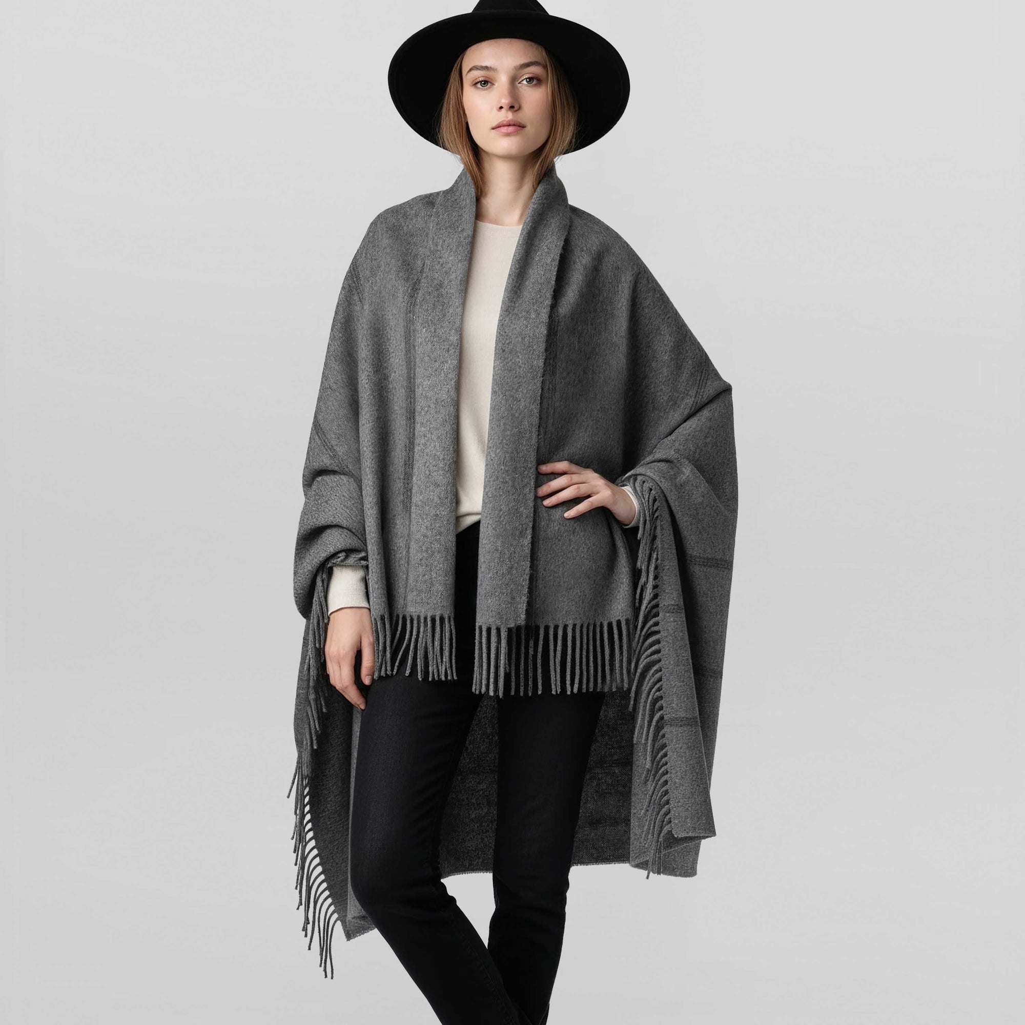 Unisex | Notting Hill Wrap | Light Grey / Charcoal