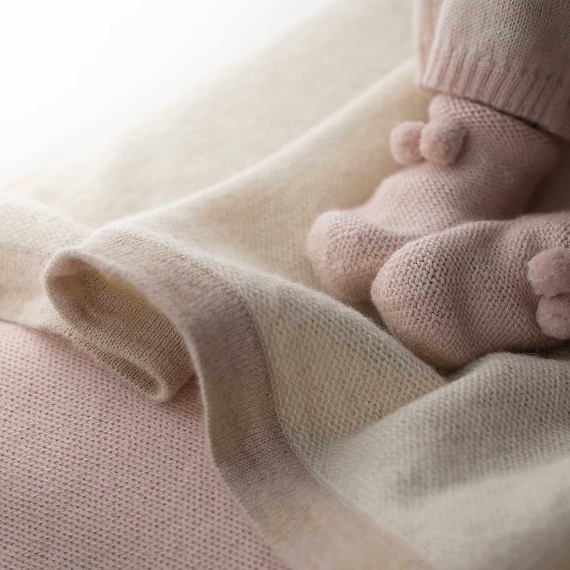 Border Baby Blanket | Ivory / Light Beige