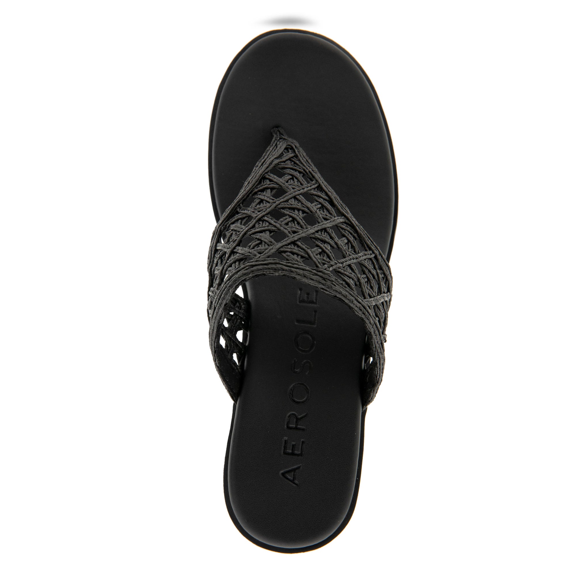Ivie Sandal Wedge | Black Raffia