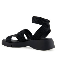 Fiona Sandal Sport | Black Rouched Elastic Fabric