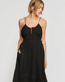 Alessandra Sculpted Cinched-Waist Dress | Black