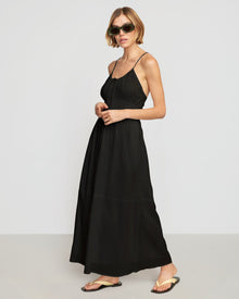 Alessandra Sculpted Cinched-Waist Dress | Black