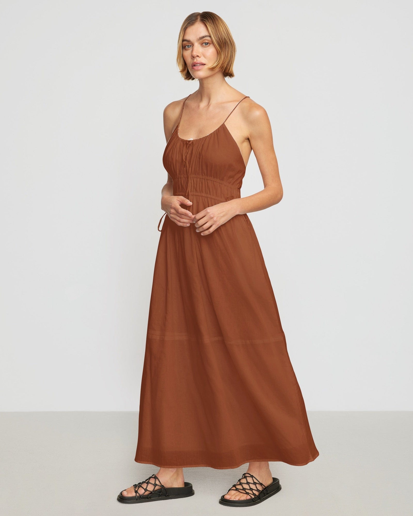 Joanna | Alessandra Sculpted Cinched-Waist Dress in Size Small