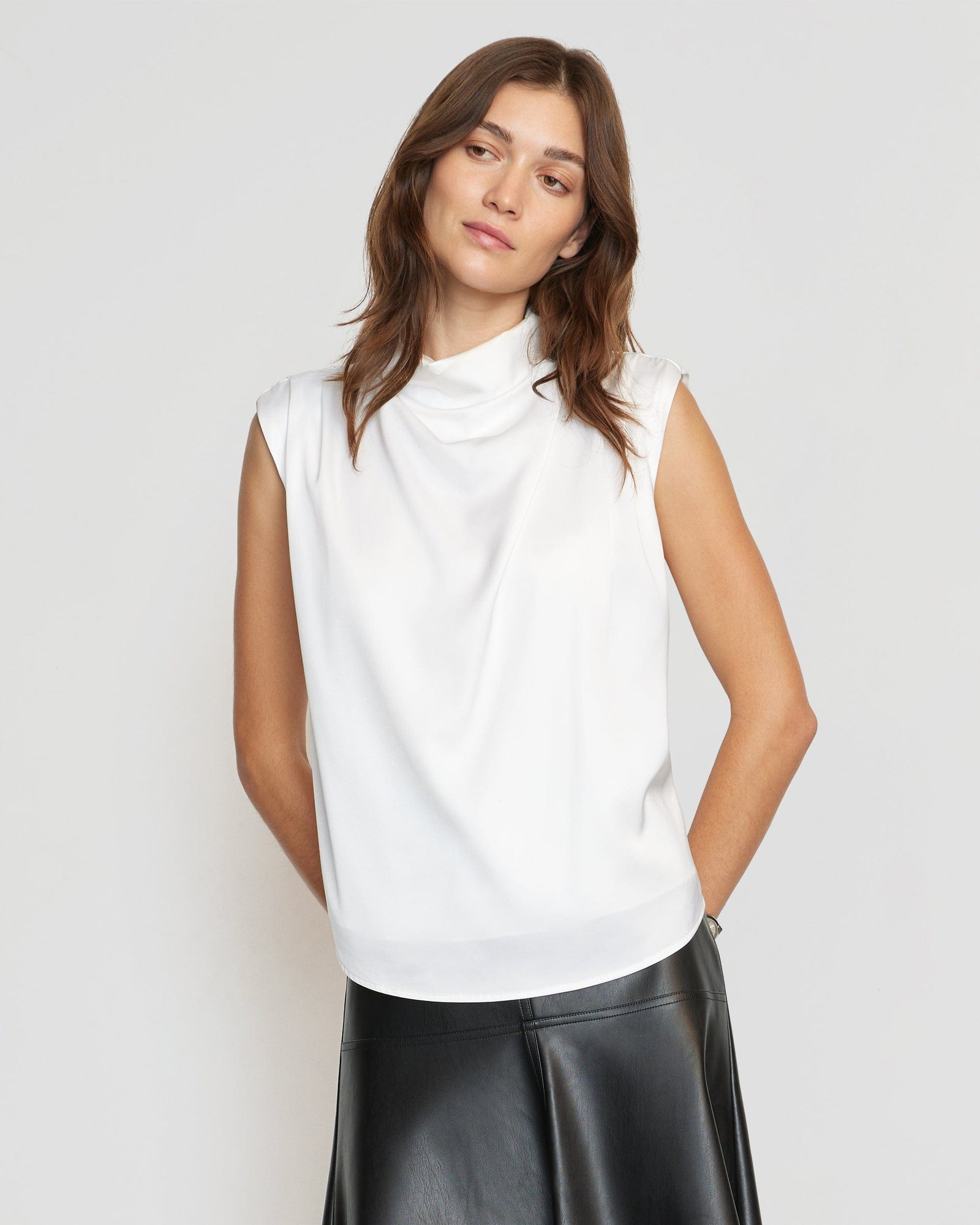 Renée | Allegra Gathered-Neck Sleeveless Blouse in Size Small