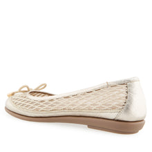 Bria Casual Flat | Gold Mesh Fabric