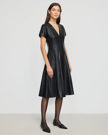 Renée | Ash Leather A-Line Dress in Size Extra Small