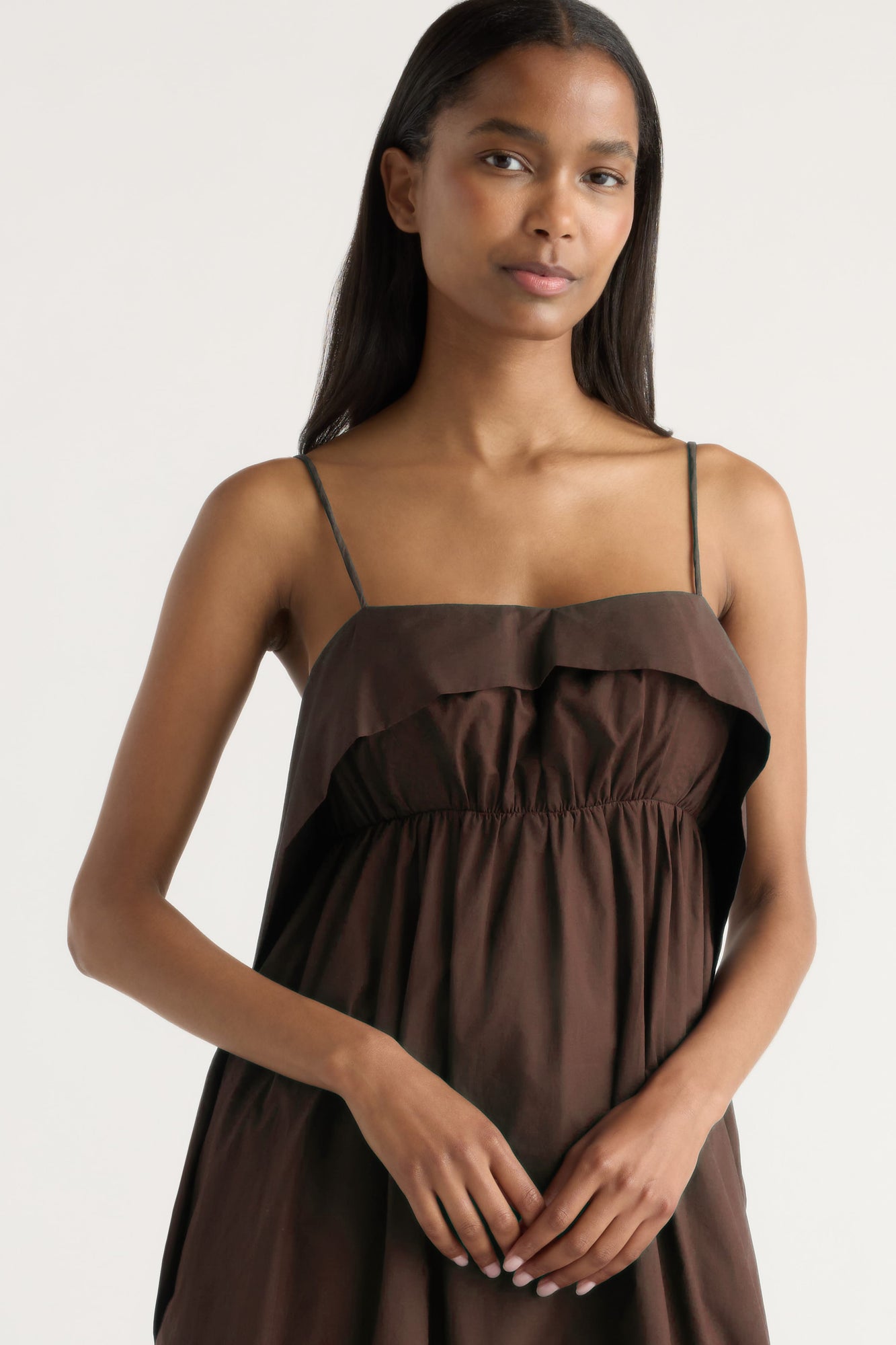 Isilda | Astrid Organic Cotton Foldover Dress in Size Extra Small