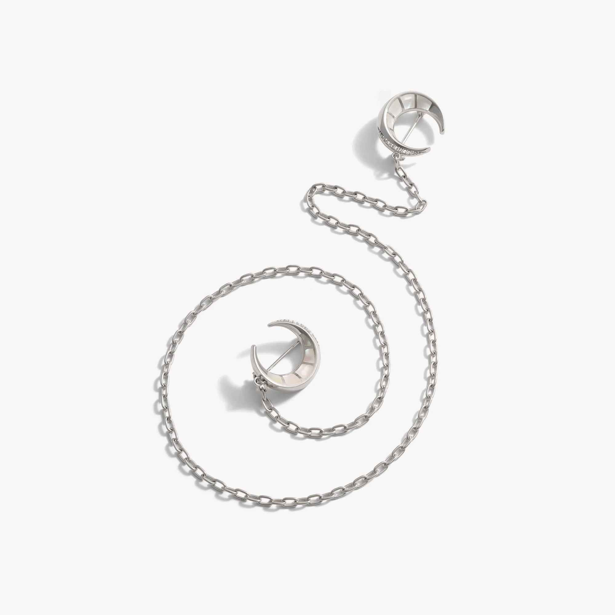 Awe Inspired  Accessories Double Crescent Moon Brooch