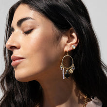 Awe Inspired  Earrings Deep Sea Gemstone Charm Hoops