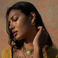 Awe Inspired Earrings White Topaz Sun Huggies
