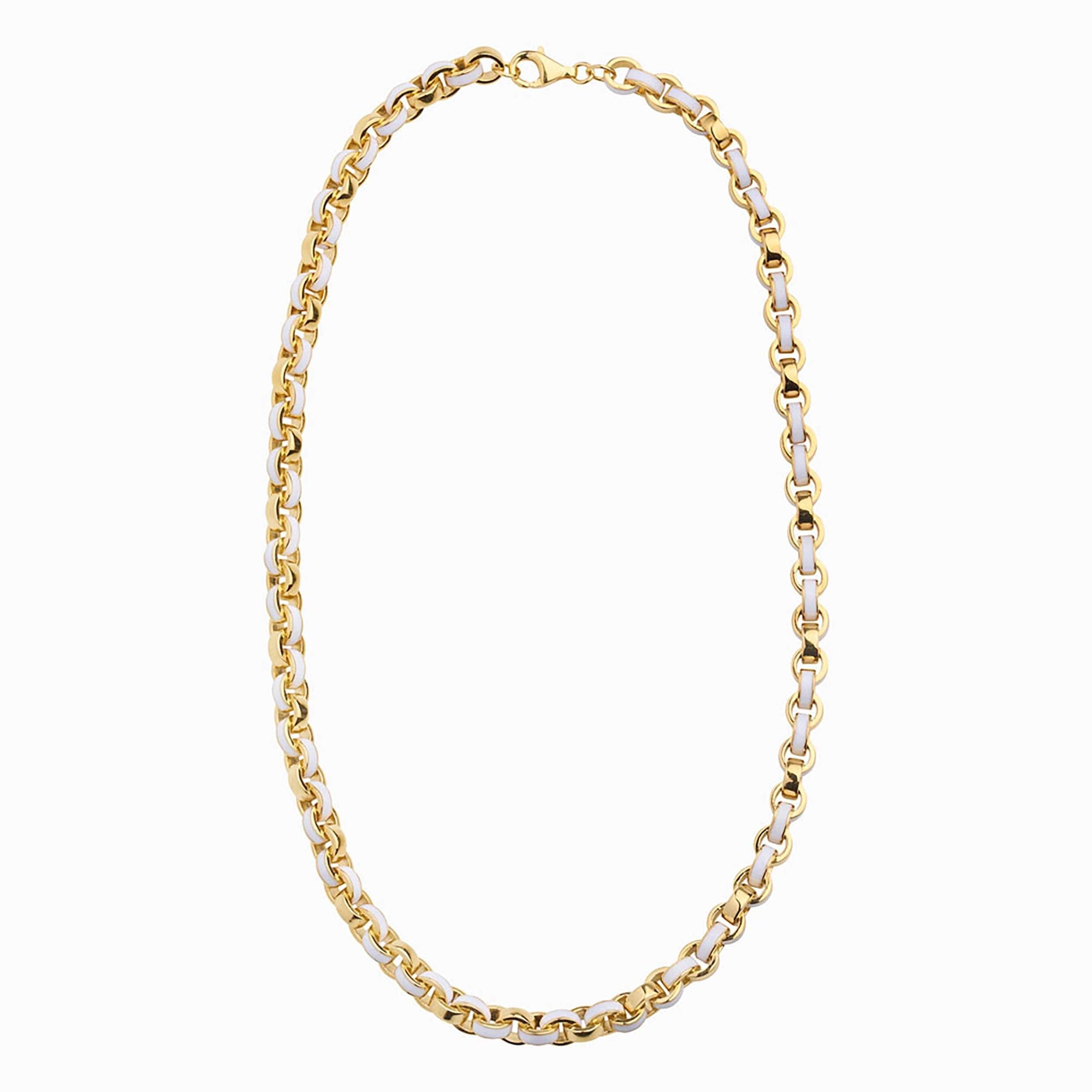 Awe Inspired Necklaces 14K Yellow Gold Vermeil / White Chunky Colored Enamel Necklace