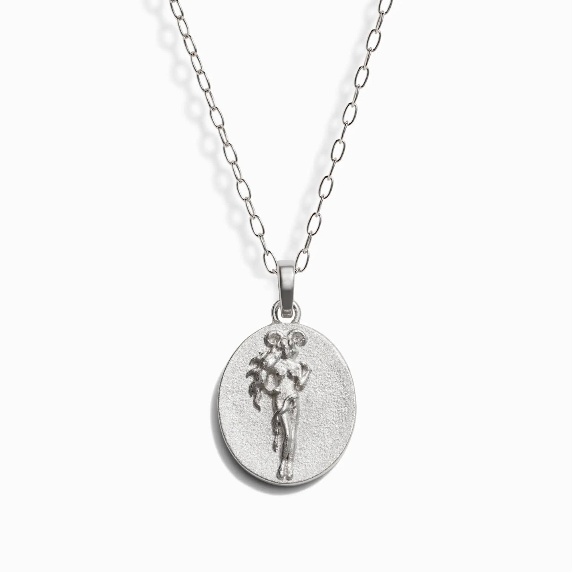 Awe Inspired Necklaces Sterling Silver / Aries / 20" - 22" Zodiac Goddess Pendant + Mini Paperclip Chain