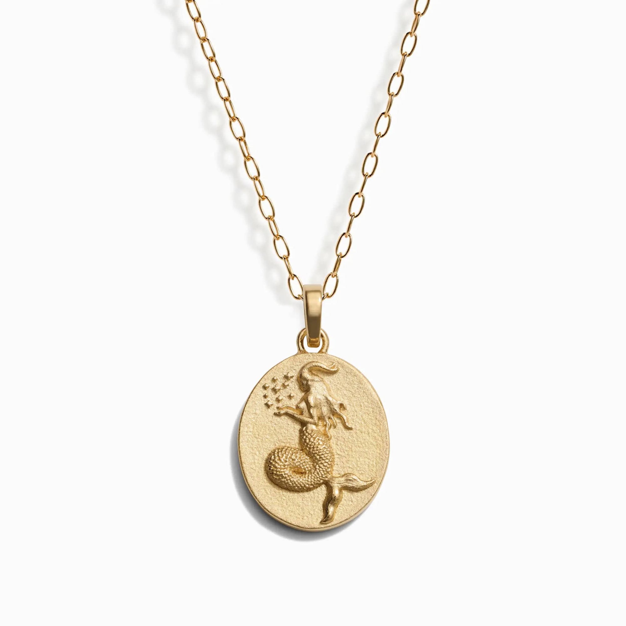 Awe Inspired Necklaces Zodiac Goddess Pendant + Mini Paperclip Chain