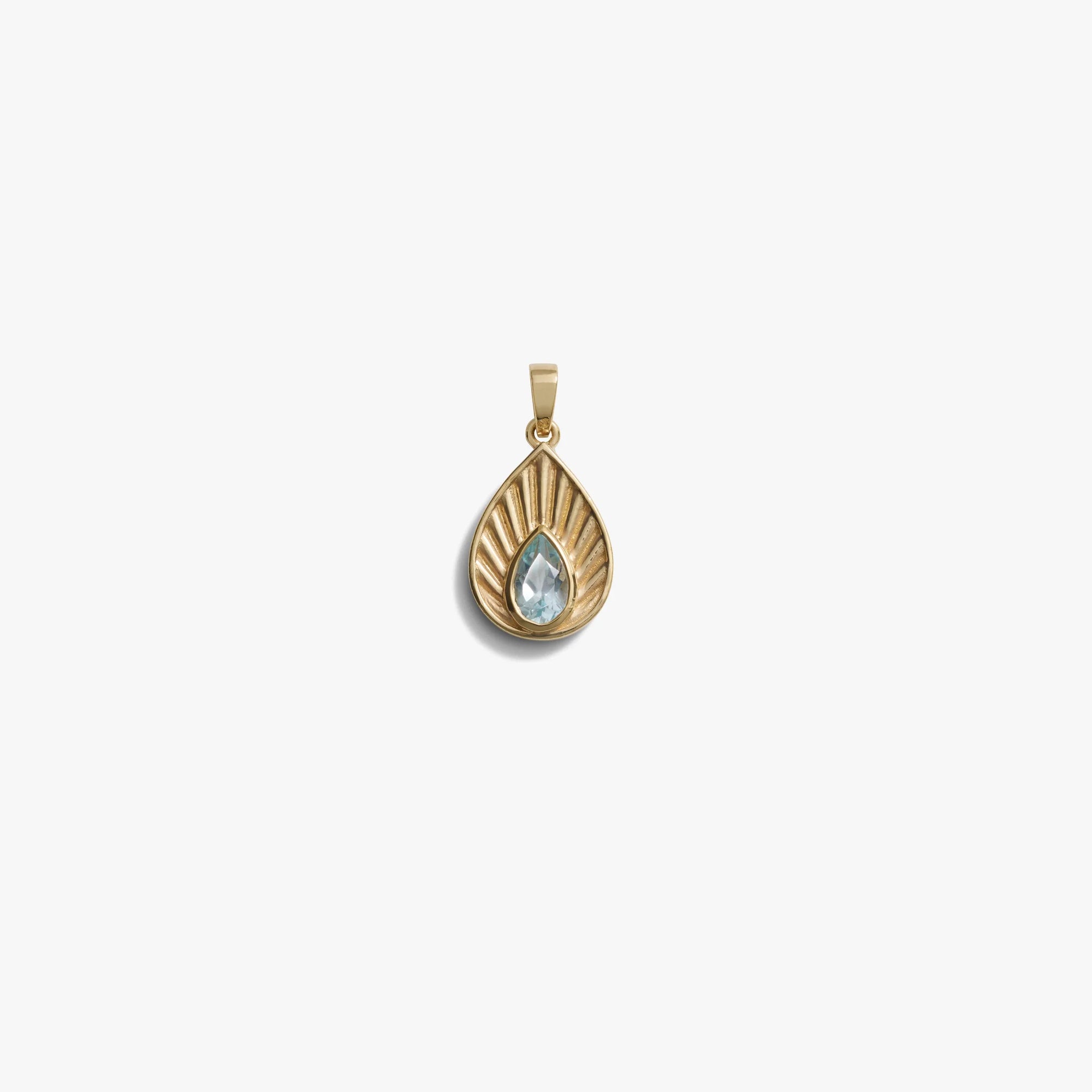 Awe Inspired Pendants 14K Yellow Gold Vermeil / Blue Swiss Topaz Aura Pendant
