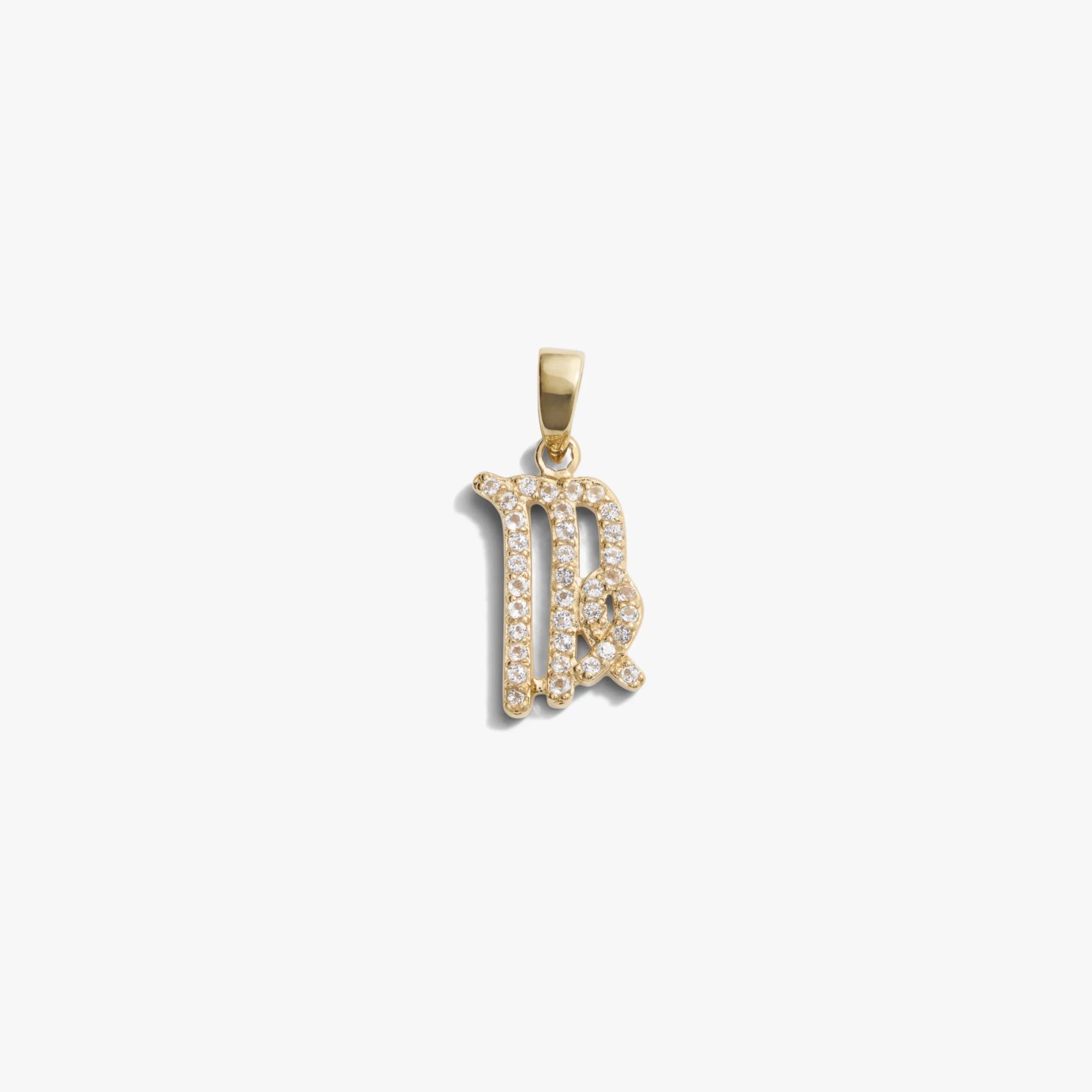 Awe Inspired Pendants 14K Yellow Gold Vermeil / Virgo / Mini Zodiac Gemstone Amulet