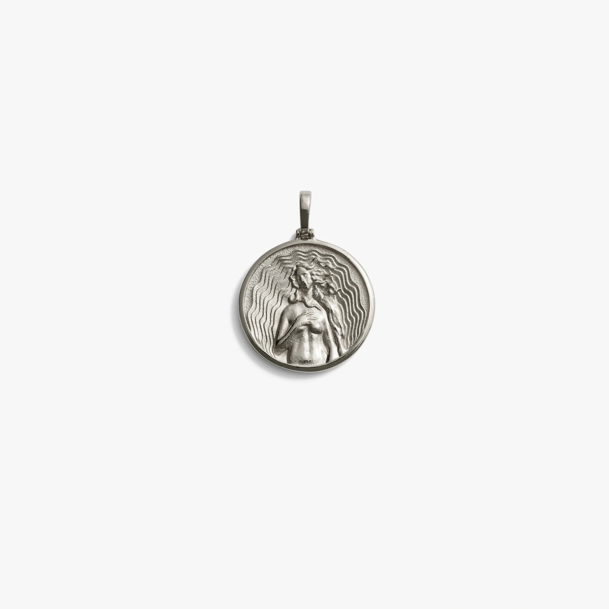 Awe Inspired Pendants 925 Sterling Silver / Aphrodite Goddess Coin Pendant